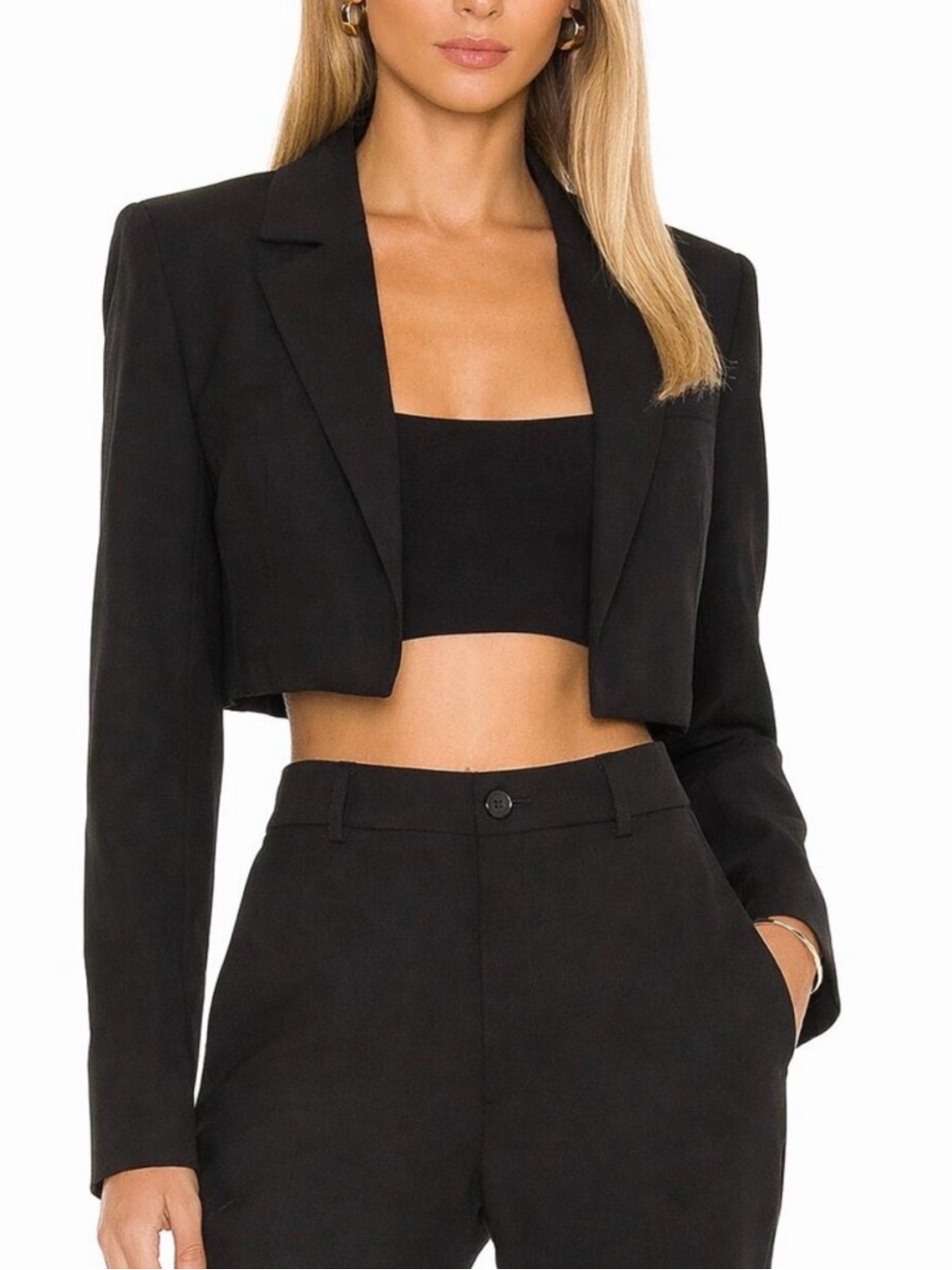 Nwt Nicholas Black Cropped Tailored Blazer